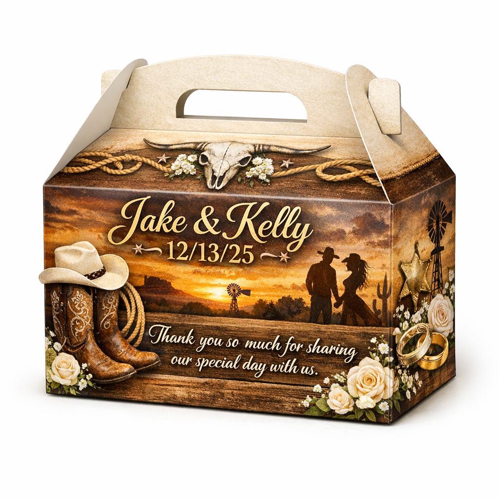 Custom gable box for a luxury western themed wedding