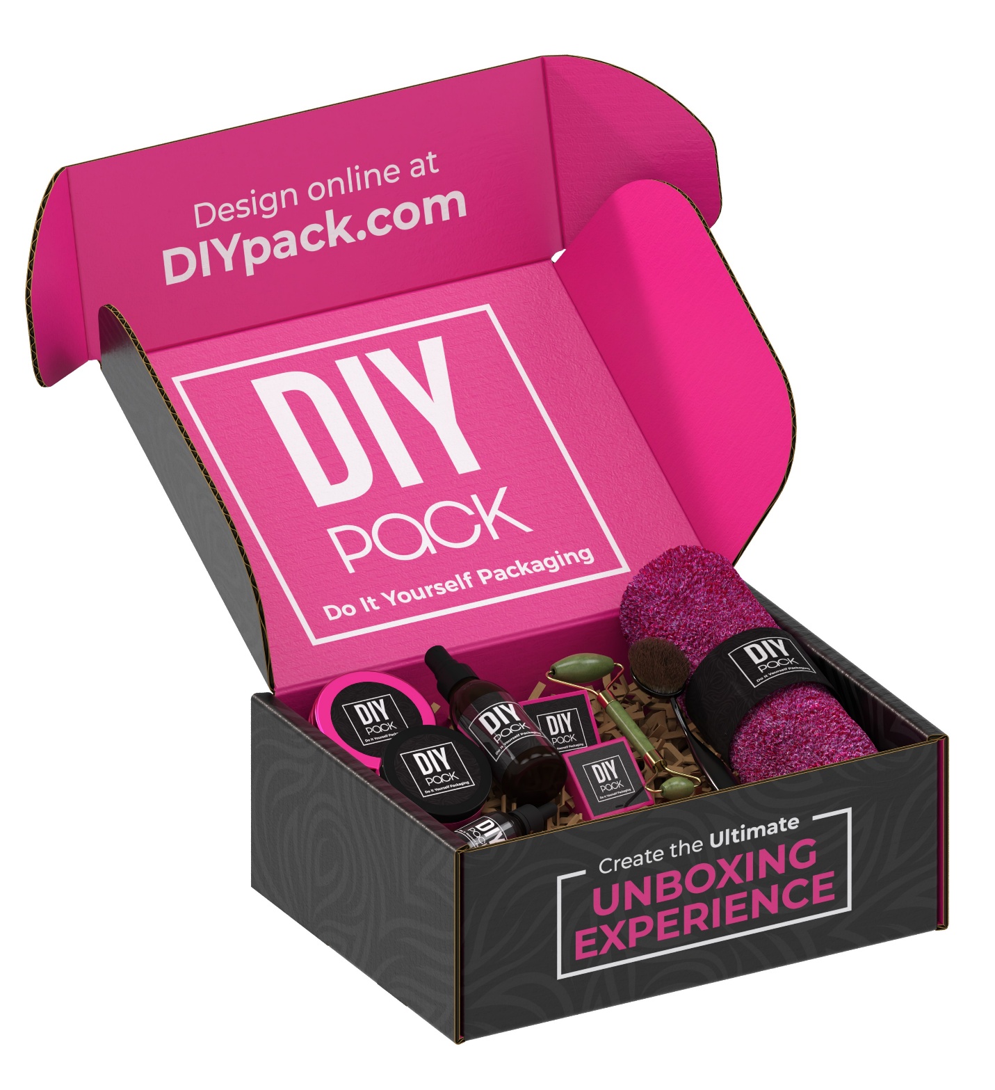DIYpack design yourself mailer box example with product inside