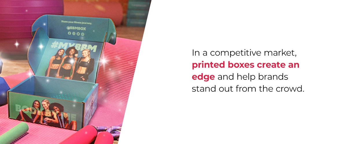 A printed mailer box for a health & wellness subscription box