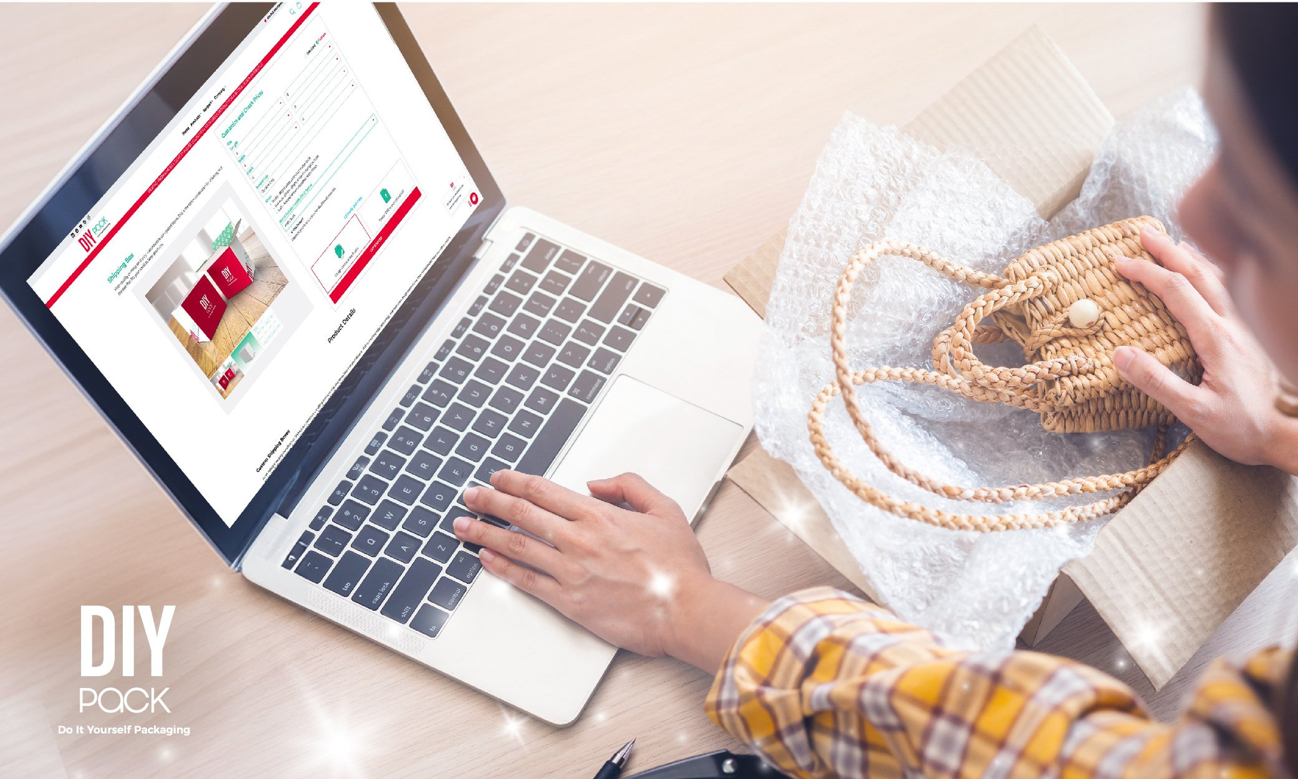 DIYpack website which offers right-sized packaging options