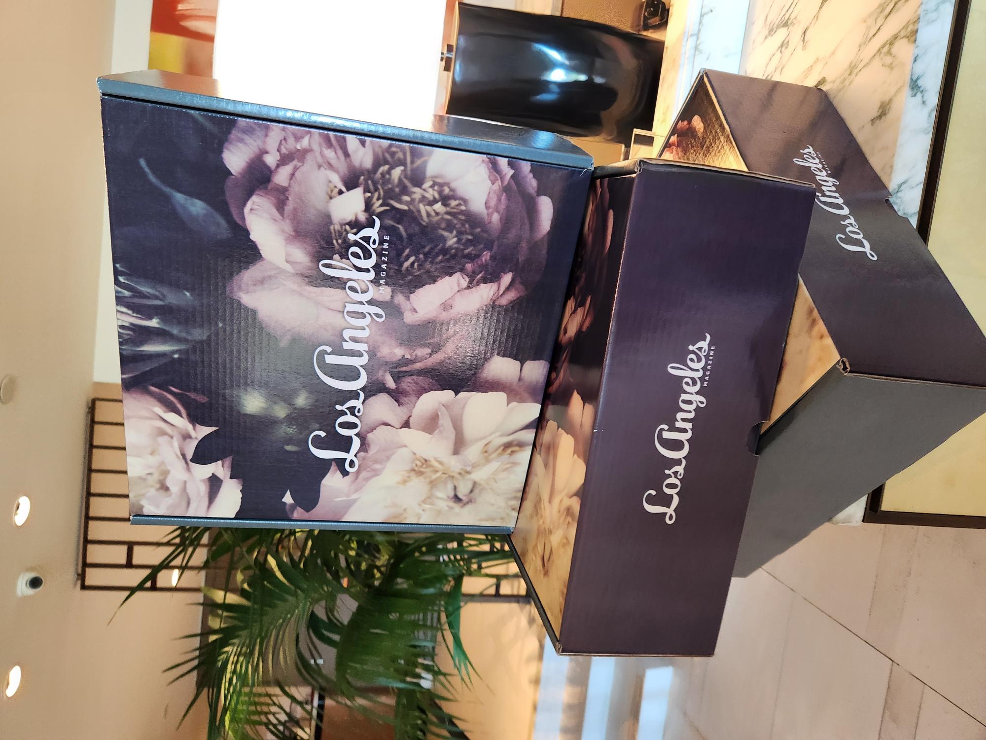 Custom Premium White mailer box with outside print for LA Magazine event kits