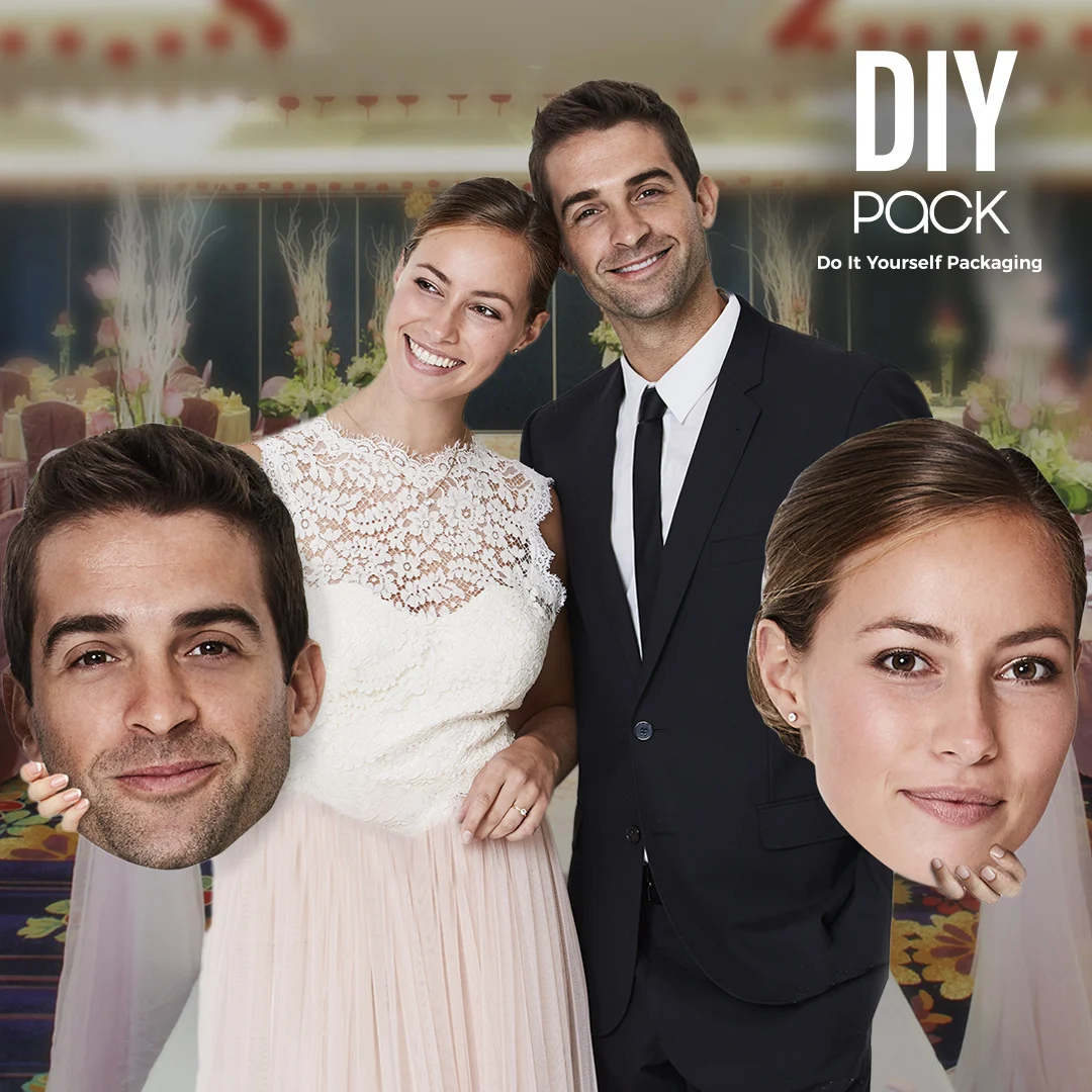 Wedding Big Heads for the bride and groom to stand out and have fun at the photo booth.