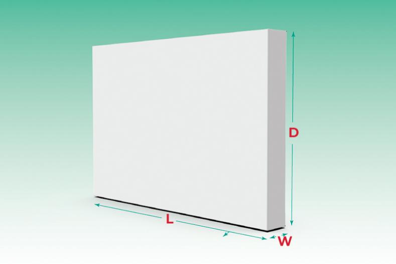 DIYpack corrugated retail sign size guide