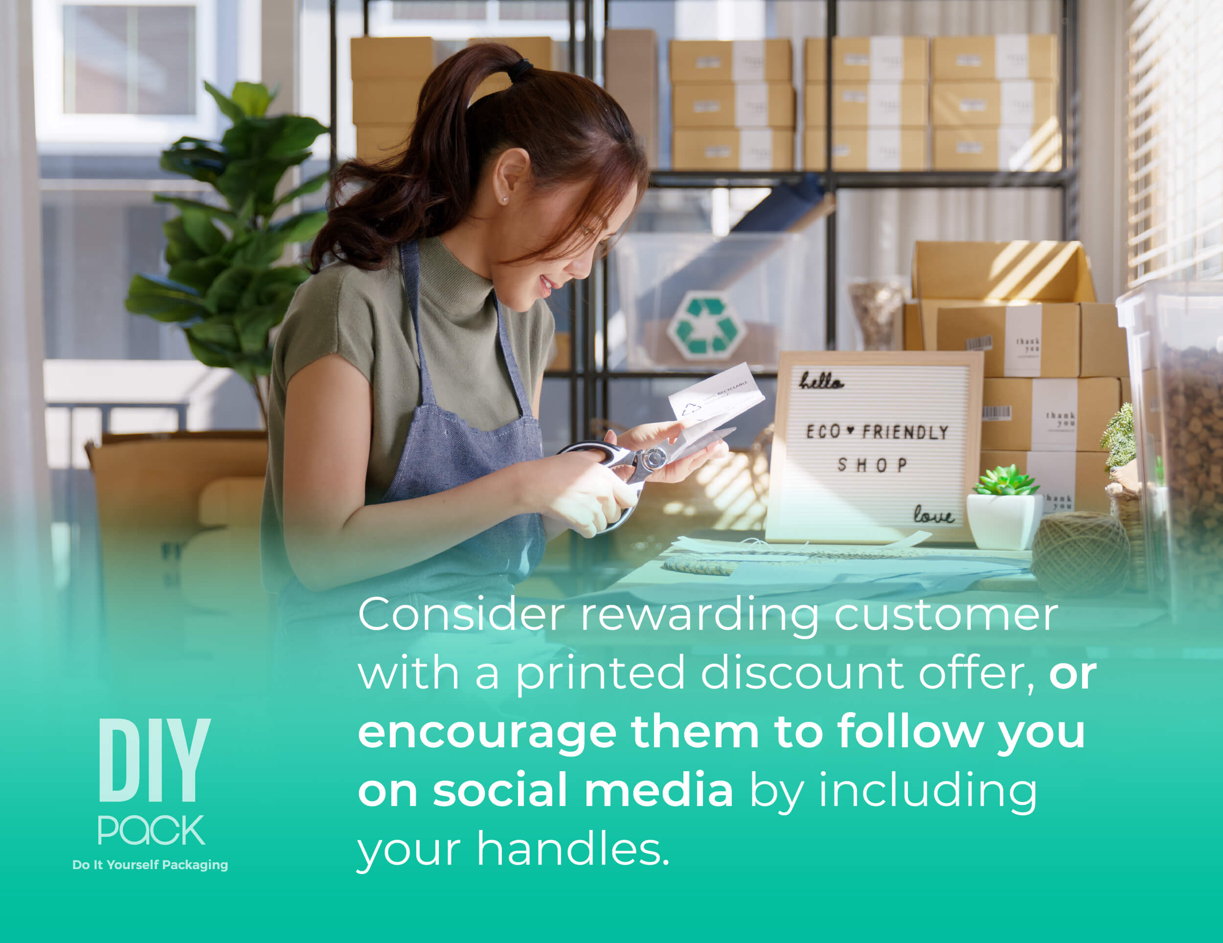 woman designing Custom Etsy Packaging